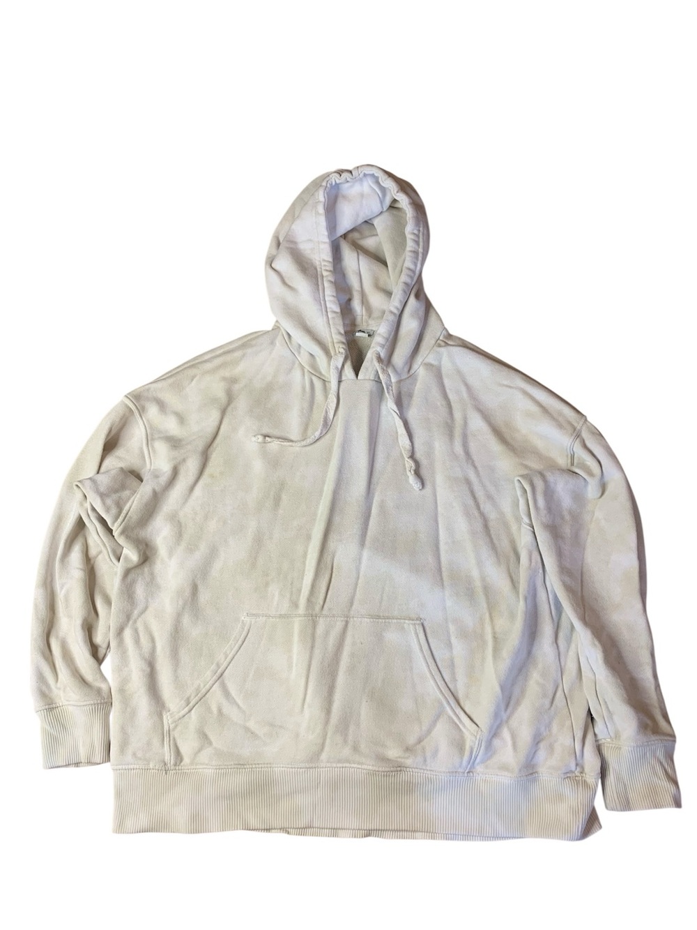 Aerie Oversized Tie Dye Cloud Wash Hoodie Sweatshirt Cream Tan Small
